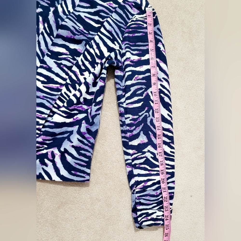 Susan Graver Women’s Zip Front Jacket Size Medium Zebra Print Purple Navy Lined - Picture 12 of 16